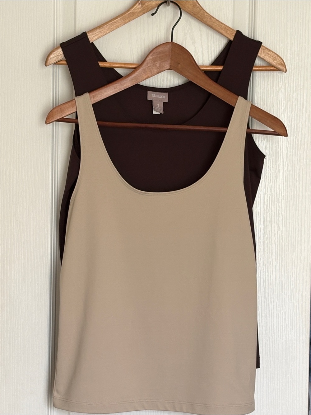 BUNDLE Chico’s Size 1 (M) Microfiber Scoop Neck Tank Top Set of 2, Layering